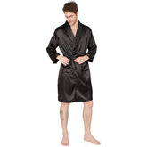 Men's Silk Kimono Robe Summer Luxury Silk Bathrobe
